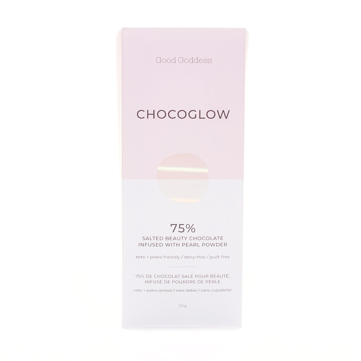 Chocoglow Beauty Chocolate with Himalayan Salt and Pearl Powder - Good Goddess