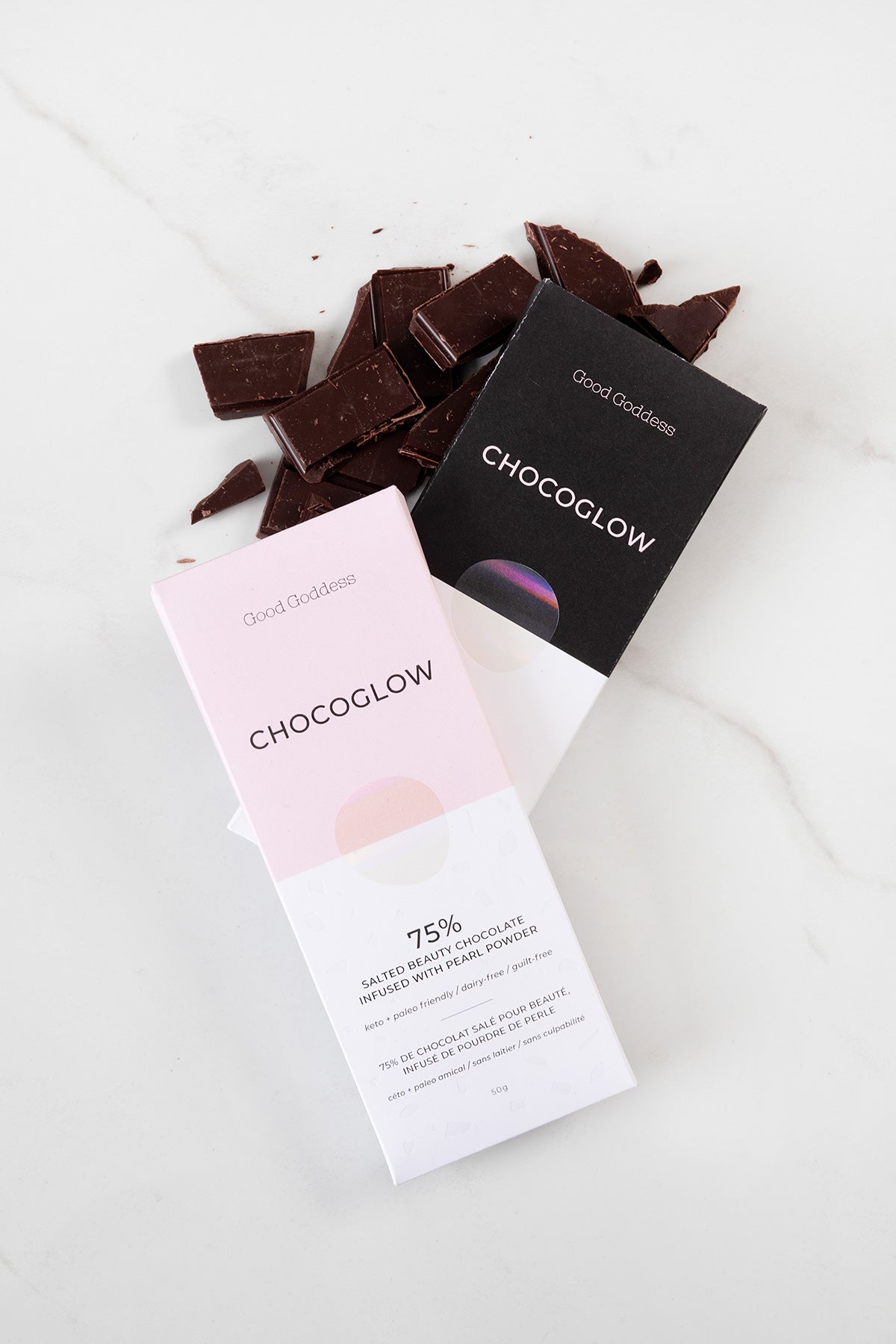 Chocoglow Pearl Infused Chocolate with Himalayan Salt by Good Goddess