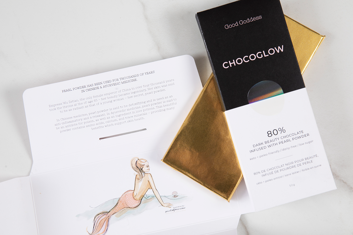 Pearl Powder Infused Dark Chocolate - Chocoglow by Good Goddess