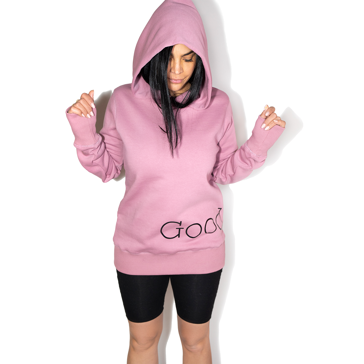 GG Oversized Hood Hoodie with Exploded Logo in Grape